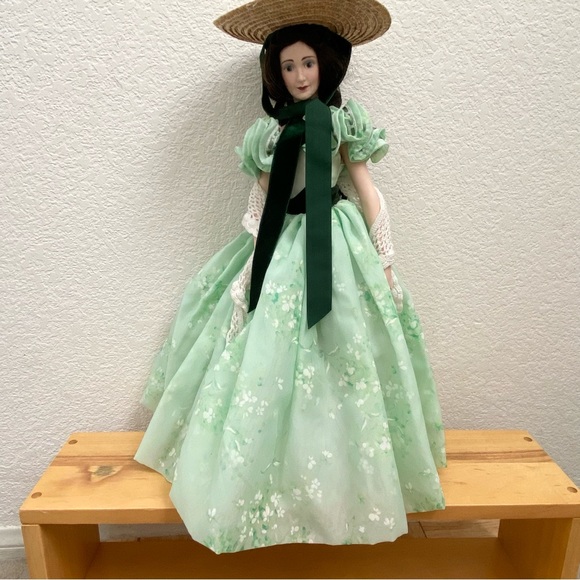 Vintage Franklin Mint Scarlett O'Hara Gone With The Wind Porcelain Doll - Picture 2 of 14